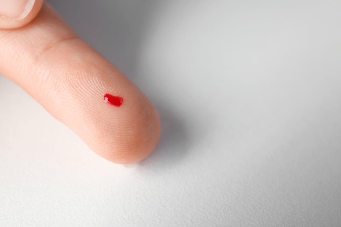 Finger with Blood Drop